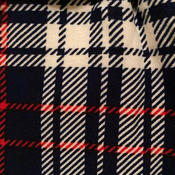 NIP Lildy High Waist Red+White & Blue Super Soft Plaid Capri Leggings Size L-2XL - Picture 6 of 11